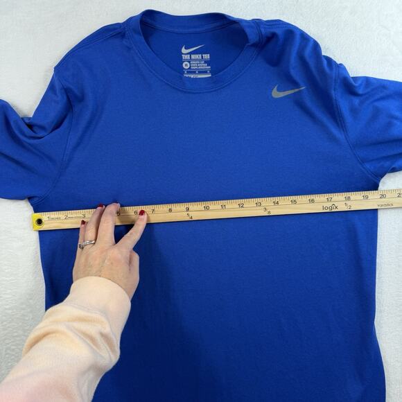Nike M Medium Dri-Fit Shirt Athletic Cut Legend Long Sleeve Blue Crew Neck Men's - Picture 7 of 10